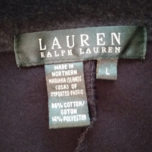 Lauren Ralph Lauren | Charcoal Gray Snap Front Knit Sweater Jacket | Size L - Picture 5 of 5